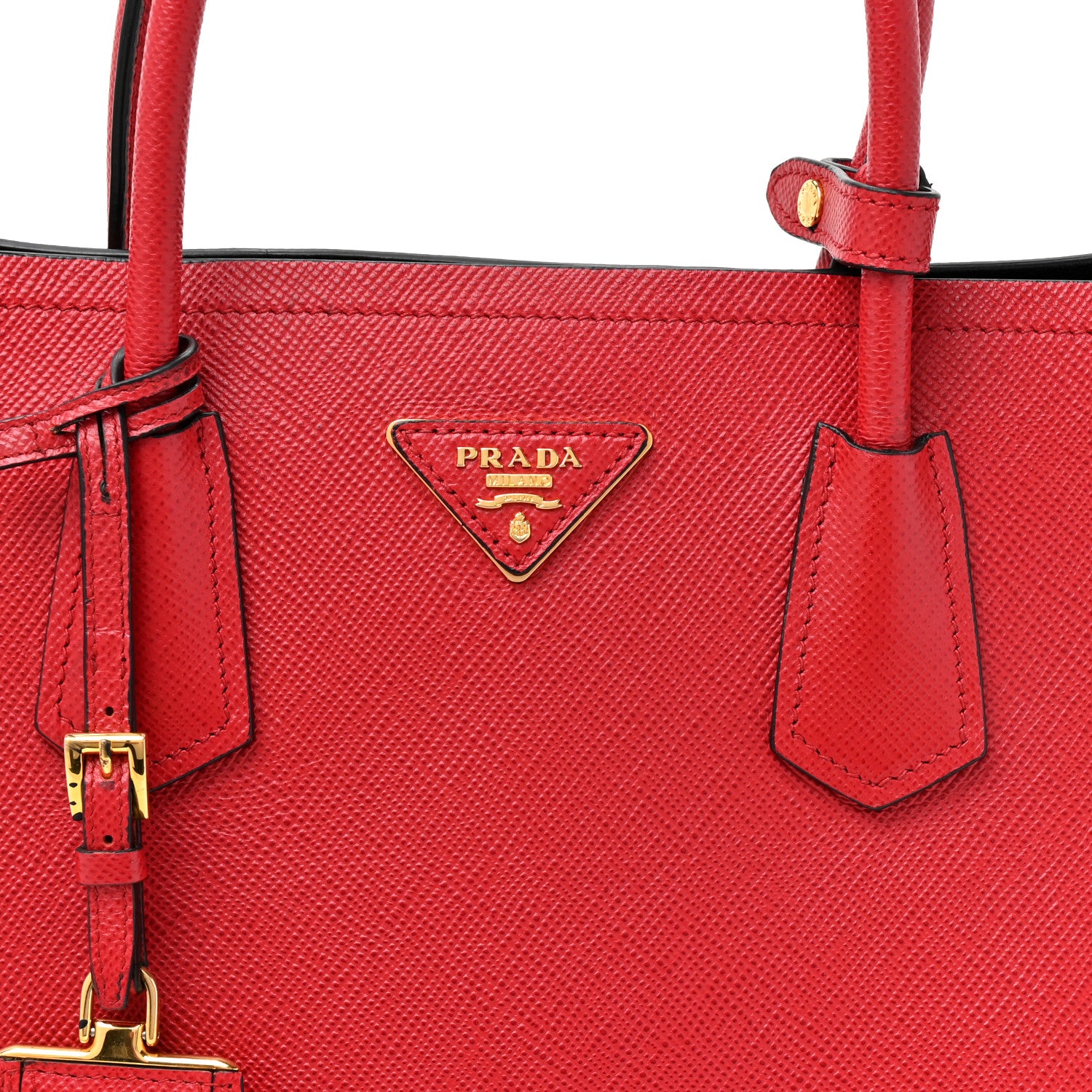 Prada Saffiano Cuir Medium Double Bag Fuoco Black 7 of 13