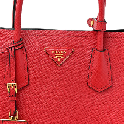 Prada Saffiano Cuir Medium Double Bag Fuoco Black 7 of 13