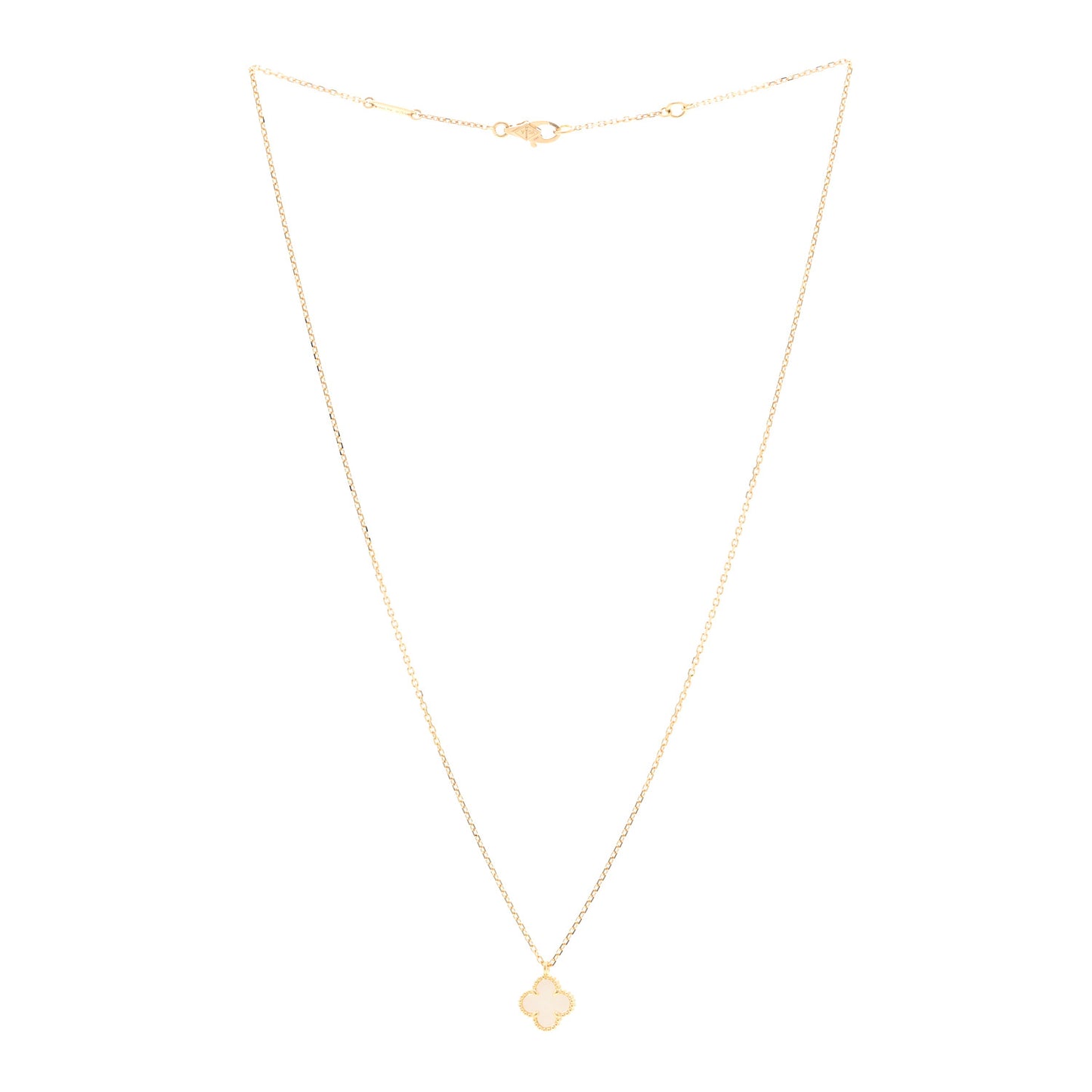 18K Yellow Gold Mother of Pearl Sweet Alhambra Pendant Necklace