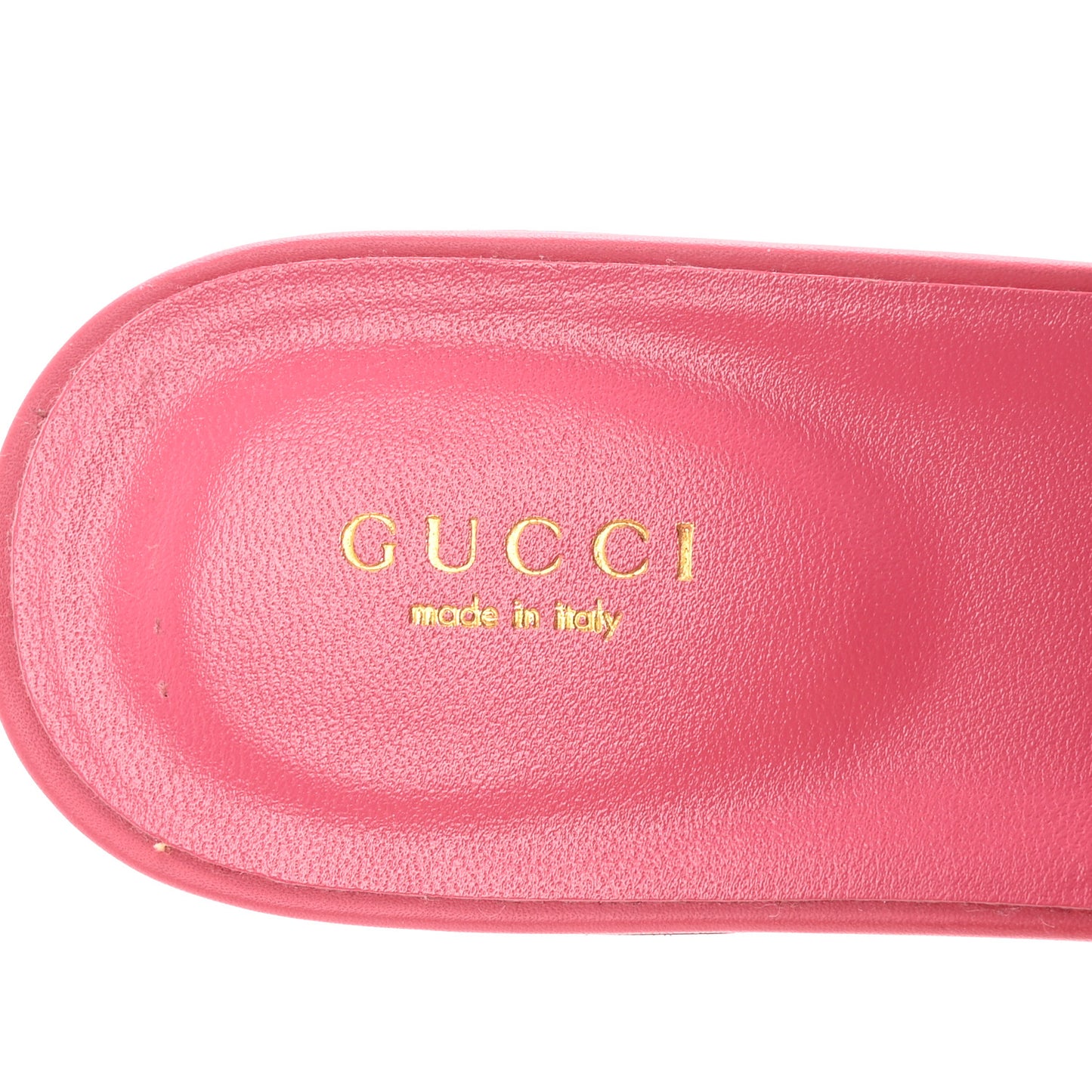 Cosmos Softy Calfskin Interlocking G Cut Out Slide Sandals 40 Rhodamine Pink