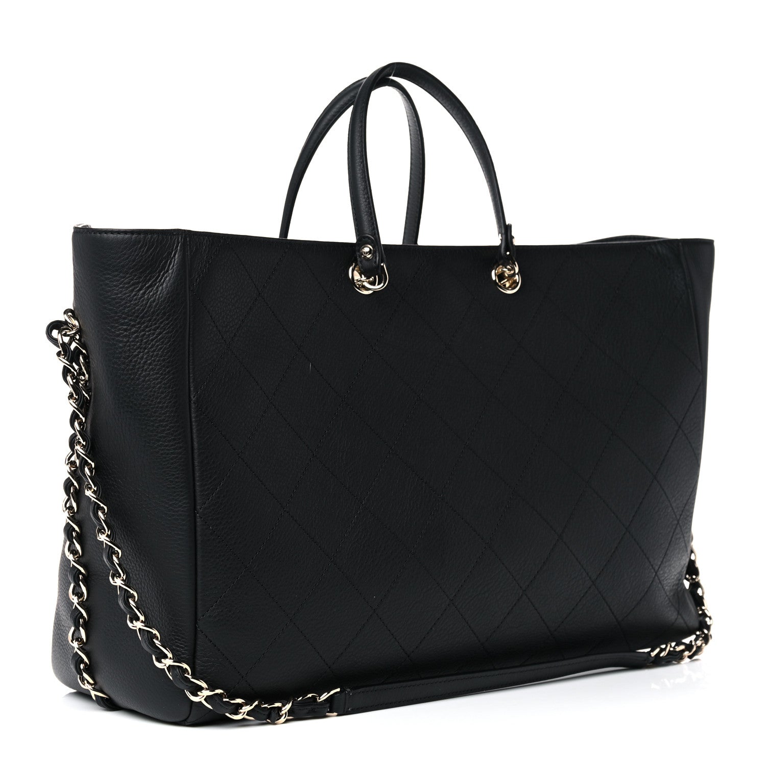Chanel Bullskin Stitched Large Shopping Bag Black 3 of 11