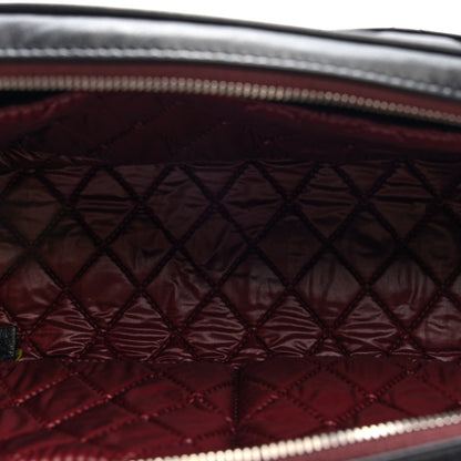 Chanel Lambskin Quilted Large Curvy Pouch Cosmetic Case Black 10 of 14
