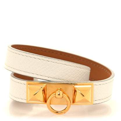 Hermes Epsom Rivale Double Tour Bracelet T2 White 1 of 6
