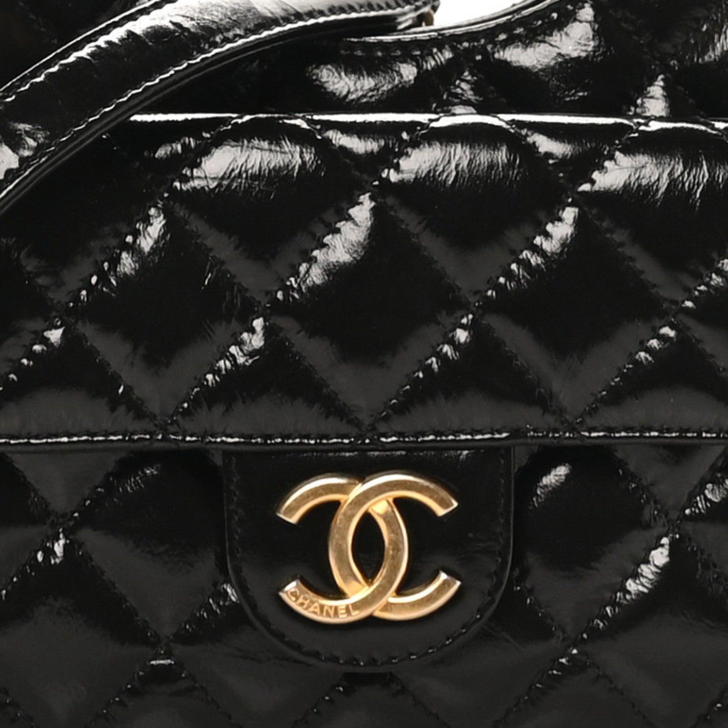 Chanel Shiny Crumpled Calfskin Quilted Small Wavy CC Hobo Black 8 of 10