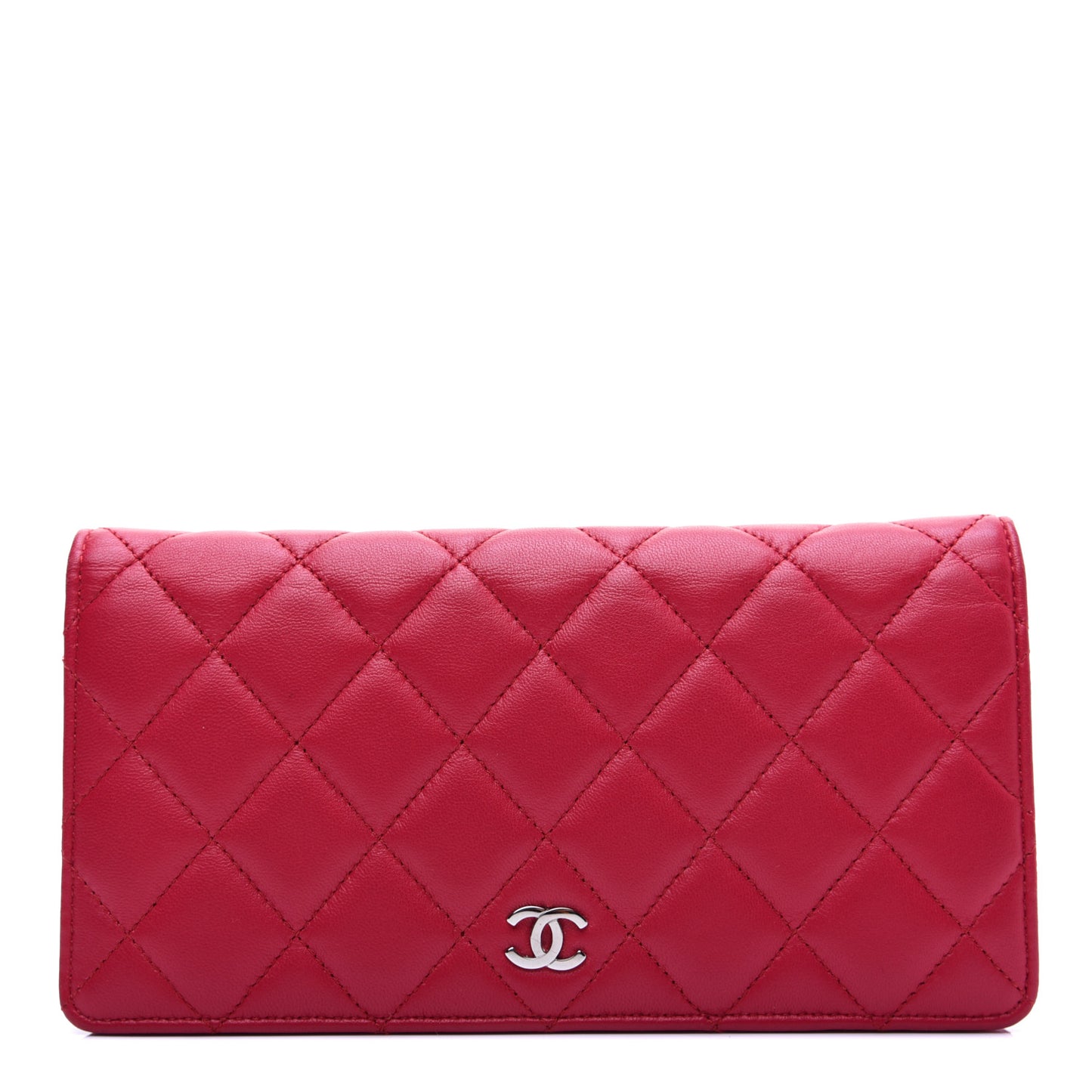 Lambskin Quilted Yen Wallet Fuchsia