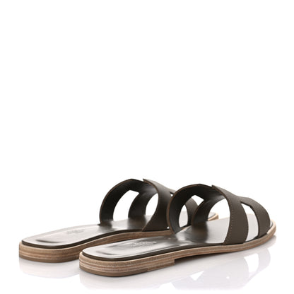 Hermes Epsom Oran Sandals 41 Etoupe 4 of 9