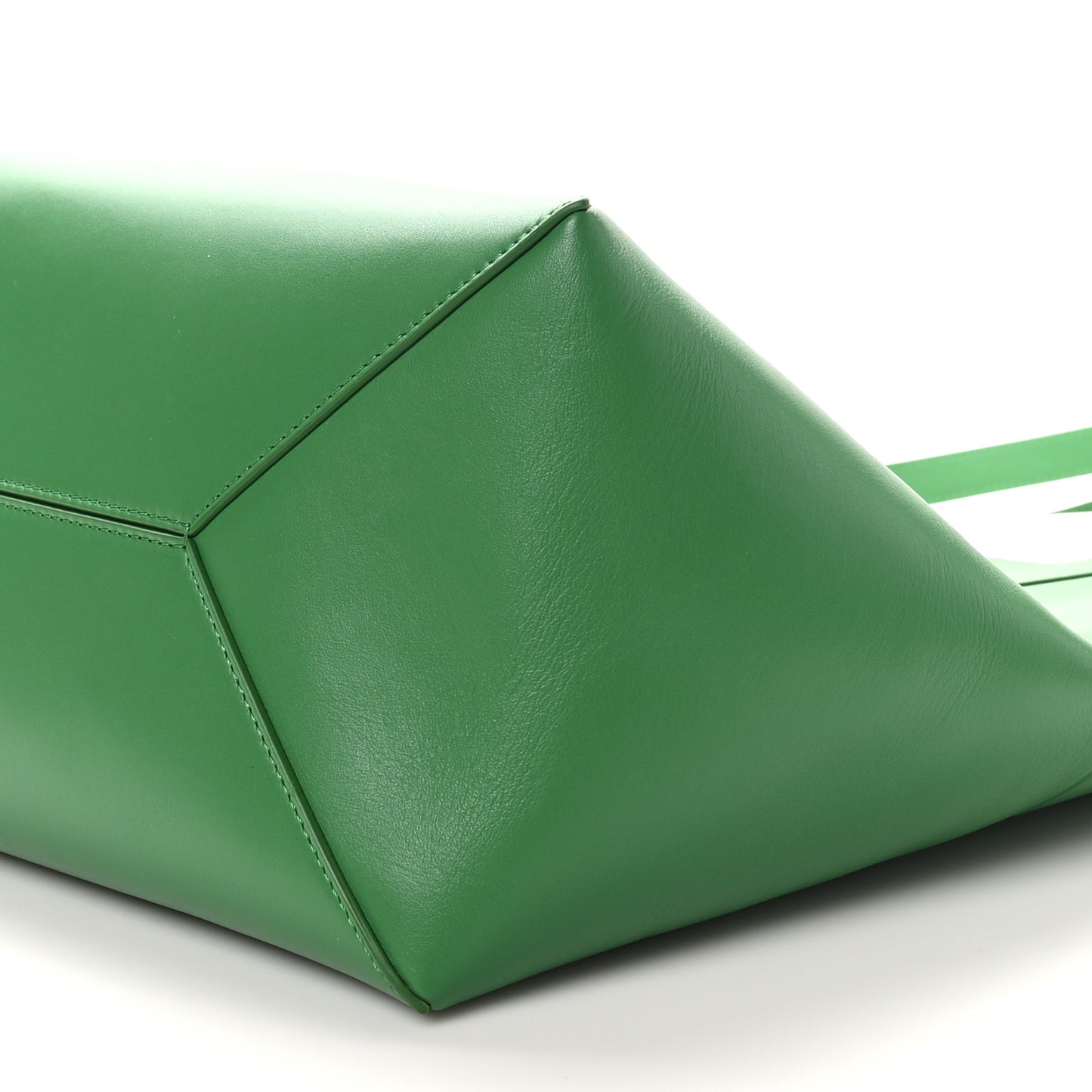 Shiny Calfskin Large Puzzle Fold Tote Tropical Green