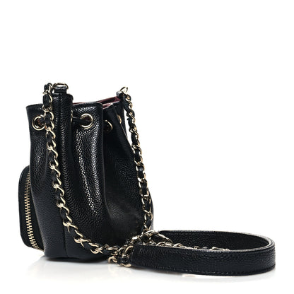 Chanel Caviar Quilted Mini CC Pocket Bucket Bag Black 3 of 11