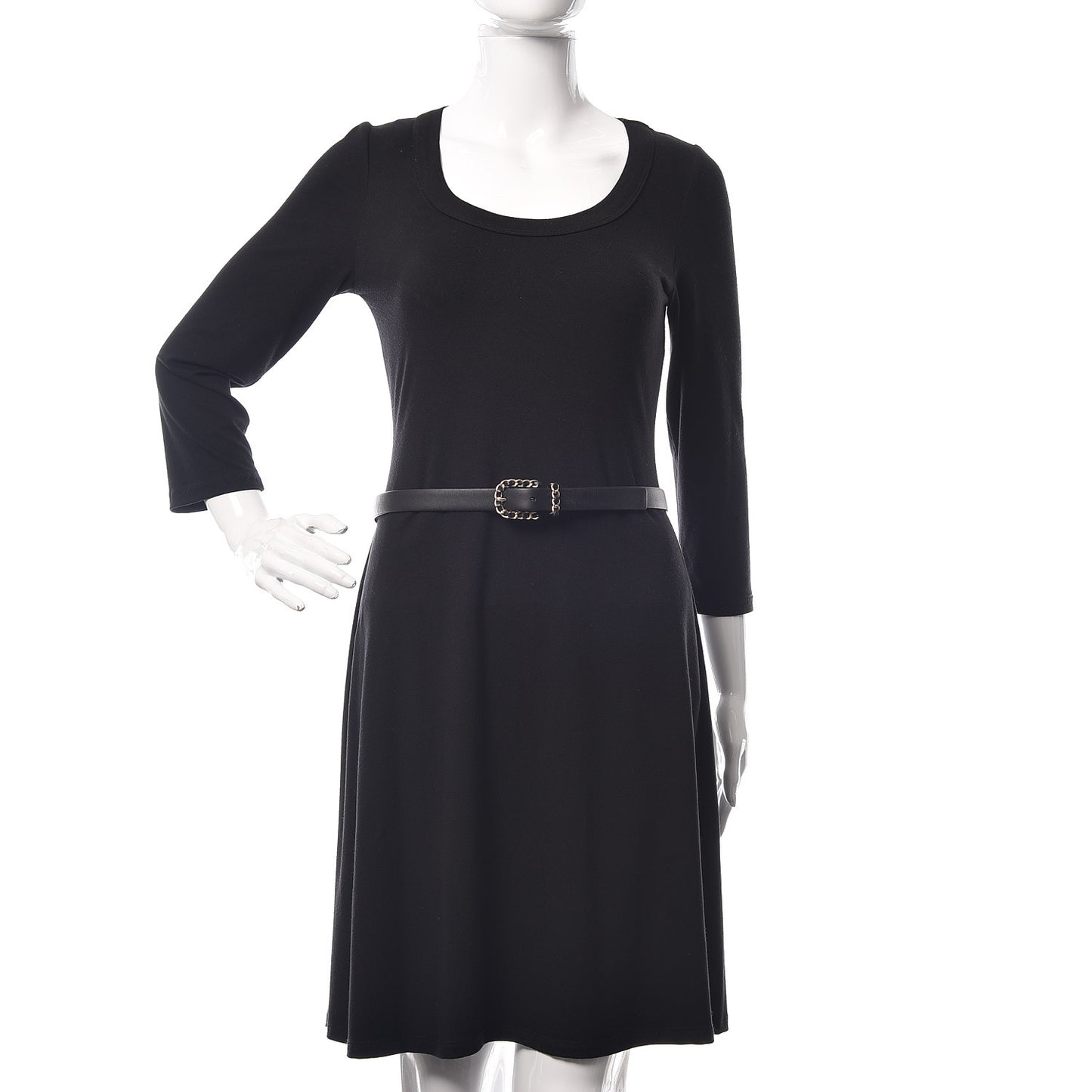 Calfskin Chain Belt 80 32 Black