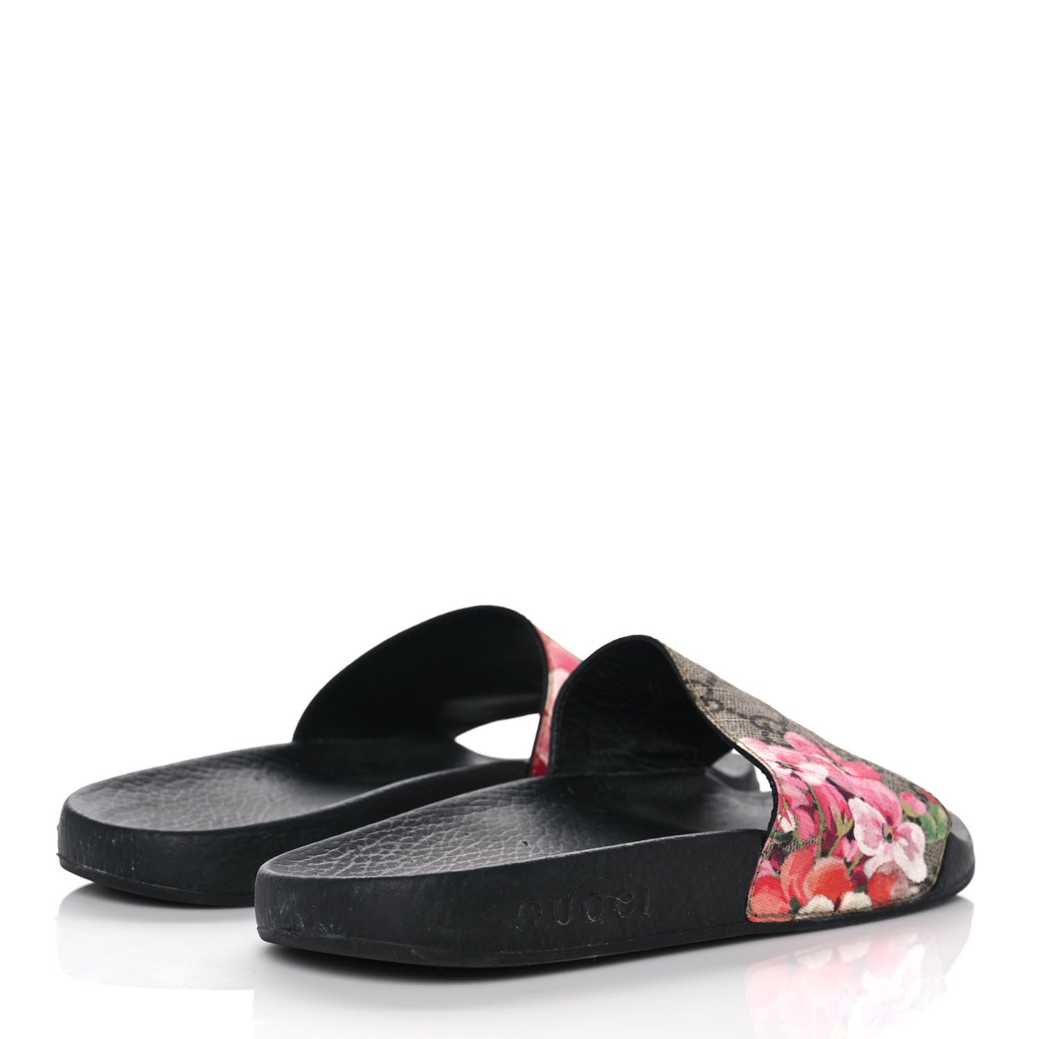 Gucci GG Supreme Monogram Blooms Slide Sandals 37 Beige Multicolor 4 of 9