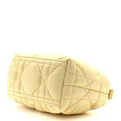 Christian Dior Calfskin Macrocannage Small Diortravel Nomad Pouch Pale Yellow 9 of 11