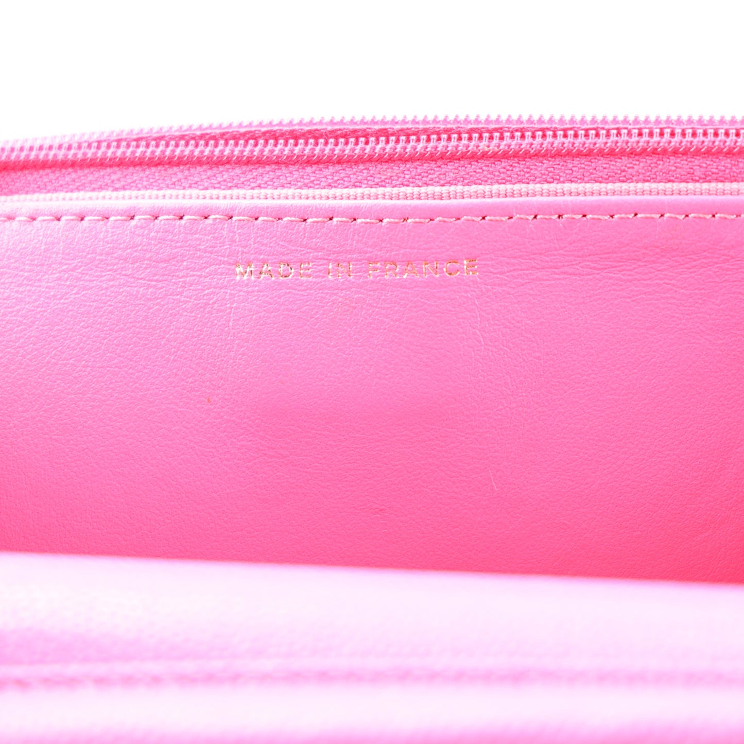 Caviar Quilted Wallet on Chain WOC Dark Pink