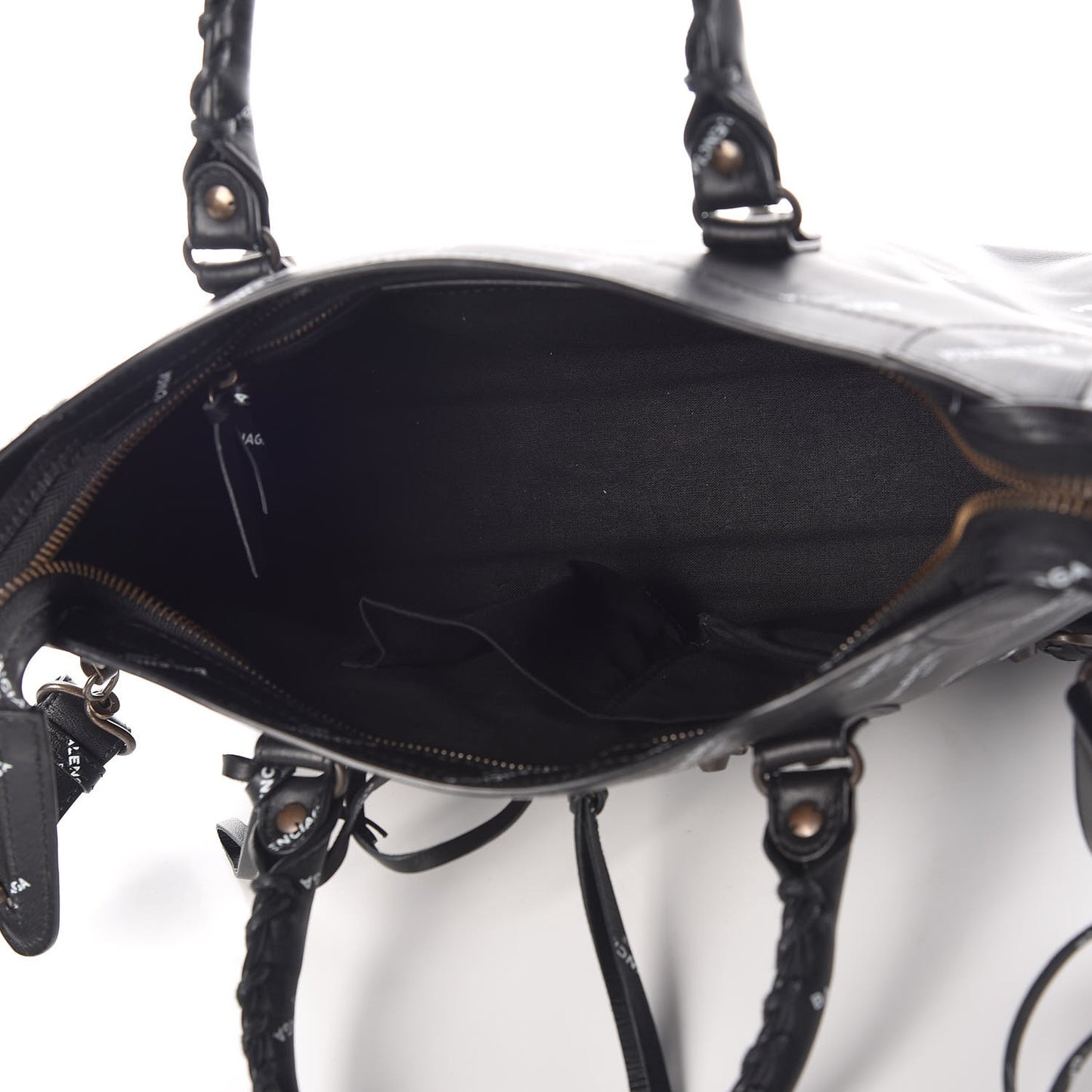 Veau Allover Logo Classic Hardware S City Black White