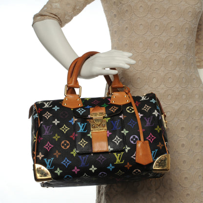 Louis Vuitton Monogram Multicolor Speedy 30 Black 2 of 8