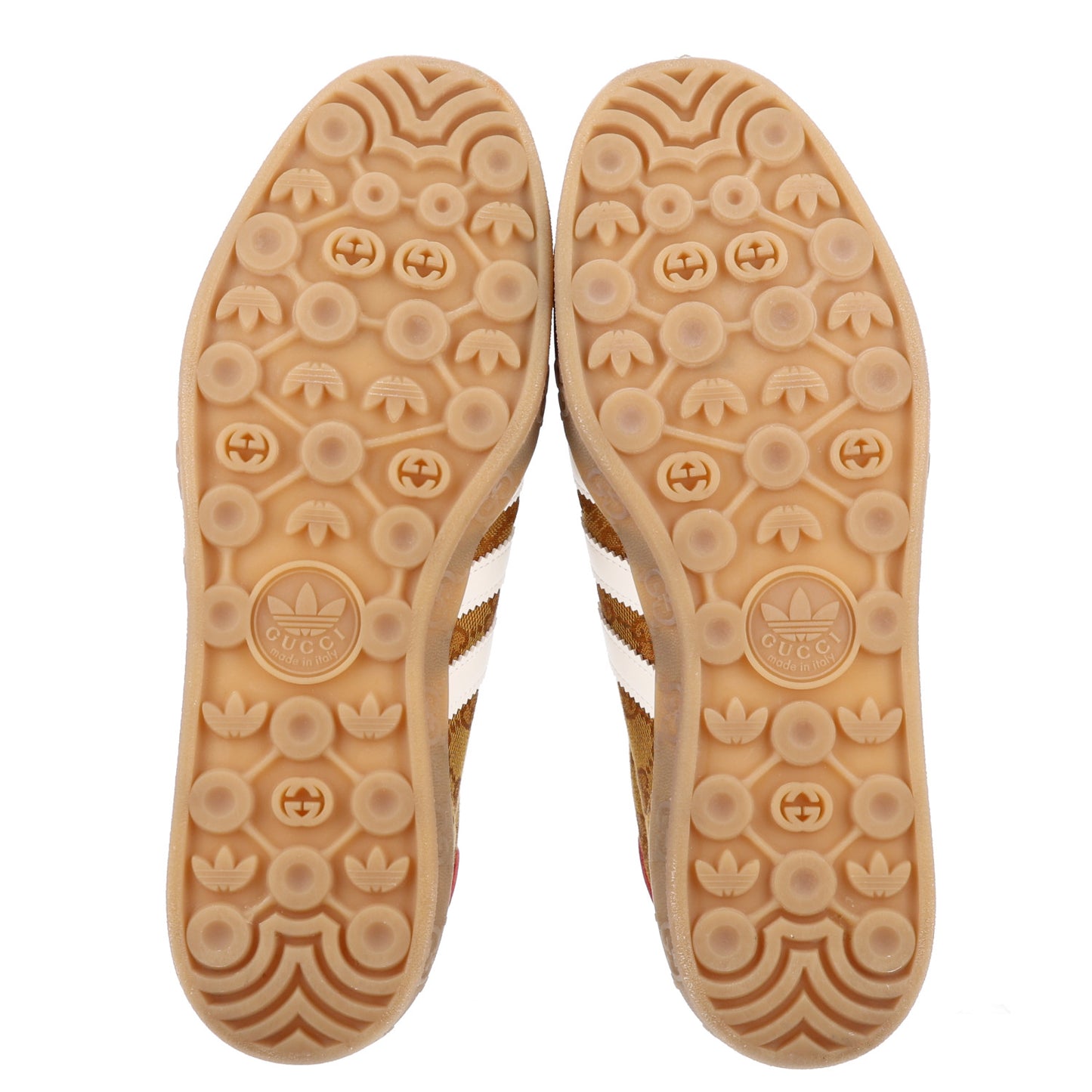 X ADIDAS Vintage GG Monogram Mens Gazelle Sneakers 11.5 Mid Natural Nut Off White