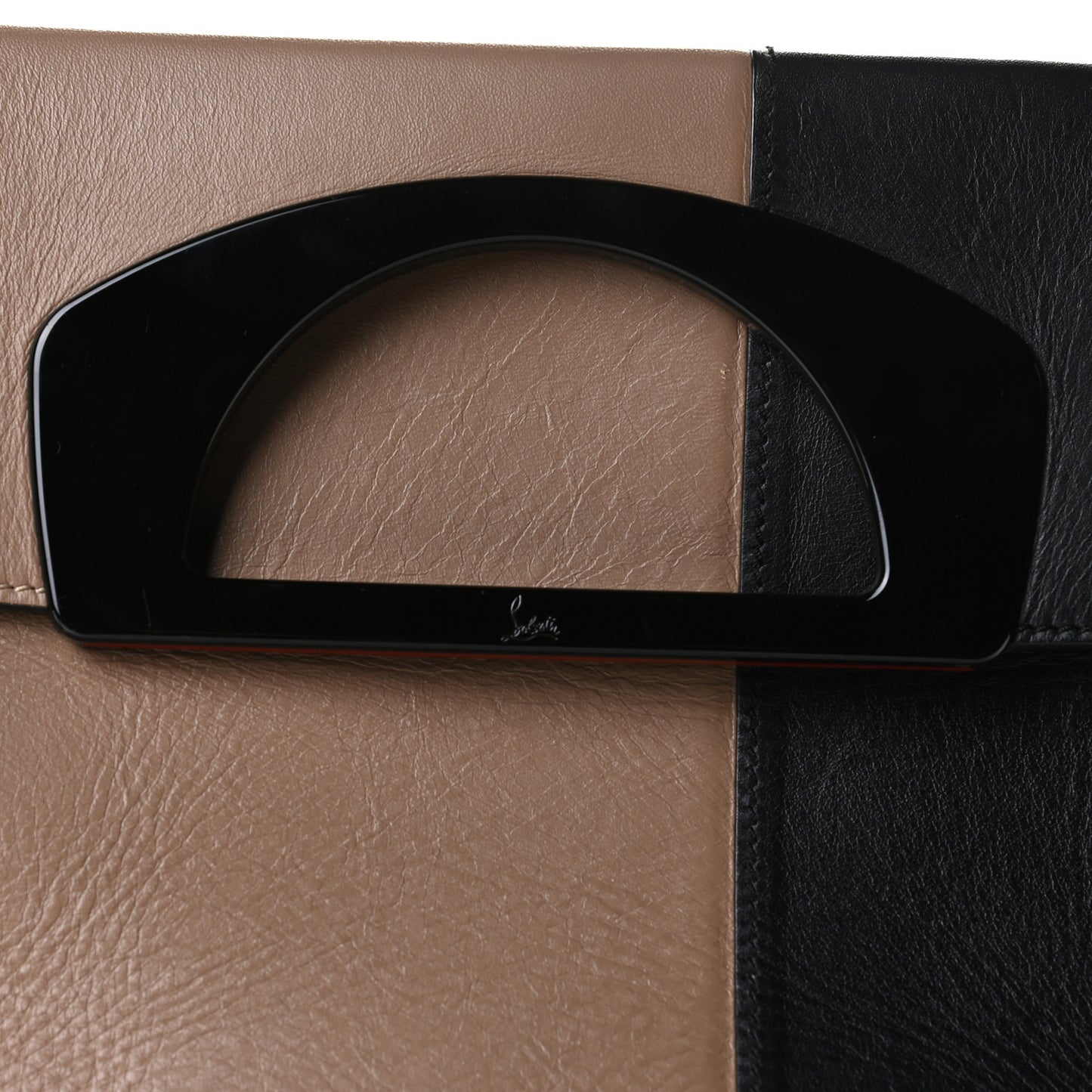 Grained Calfskin Passage Messenger Black Beige