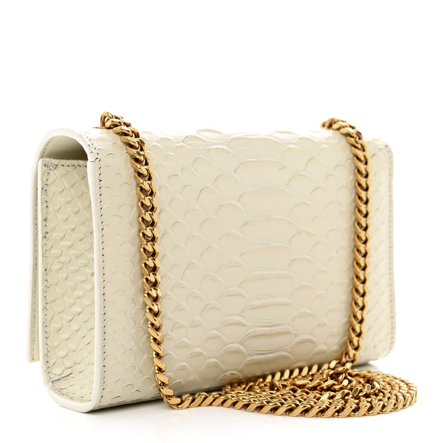 Saint Laurent Python Embossed Small Classic Monogram Kate Tassel Satchel 3 of 11