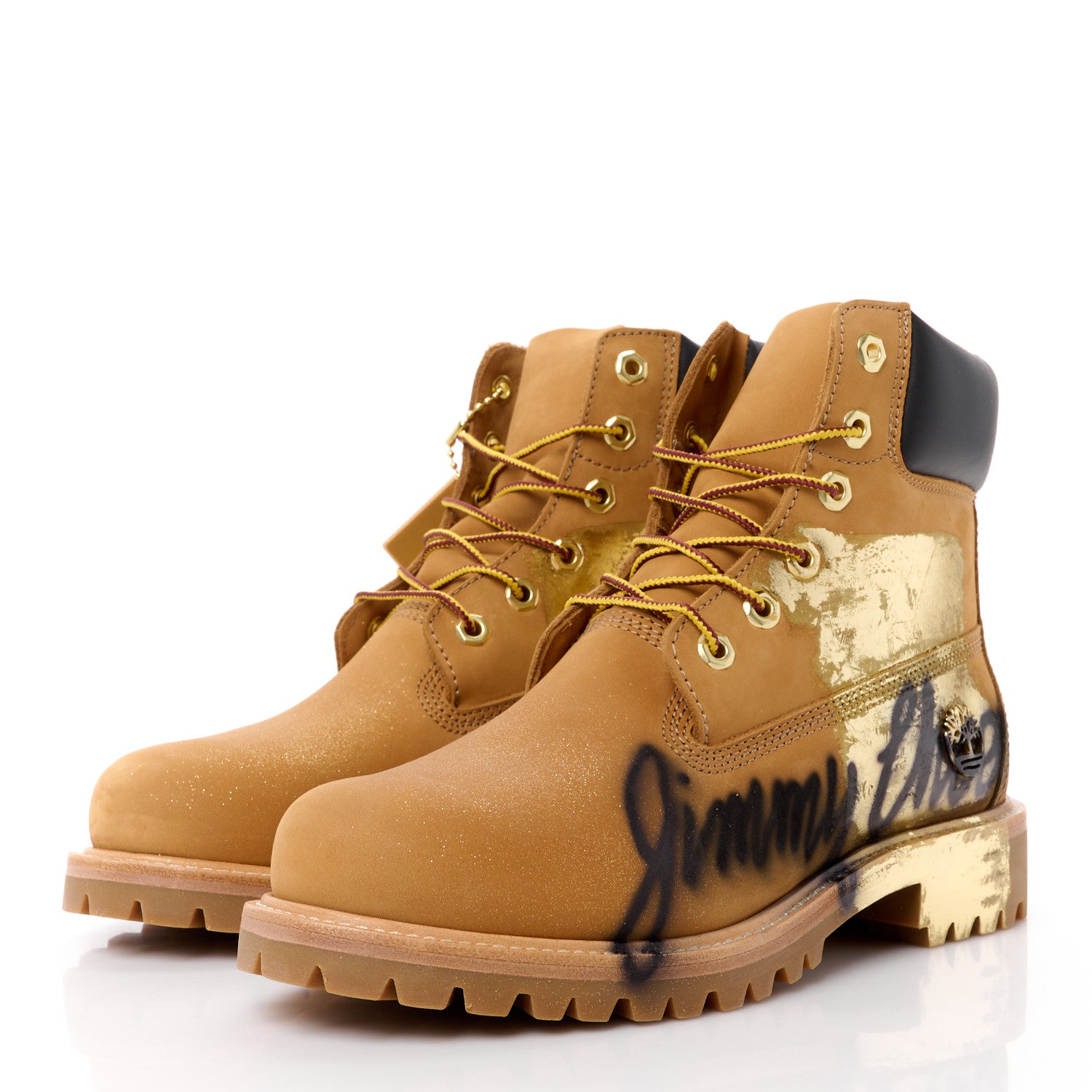 Jimmy Choo X TIMBERLAND Nubuck Graffiti Womens Ankle Boots 9.5