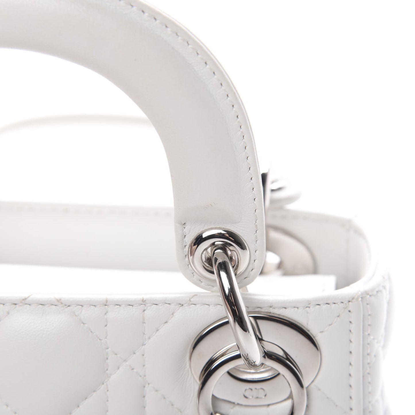 Lambskin Cannage Mini Lady Dior White
