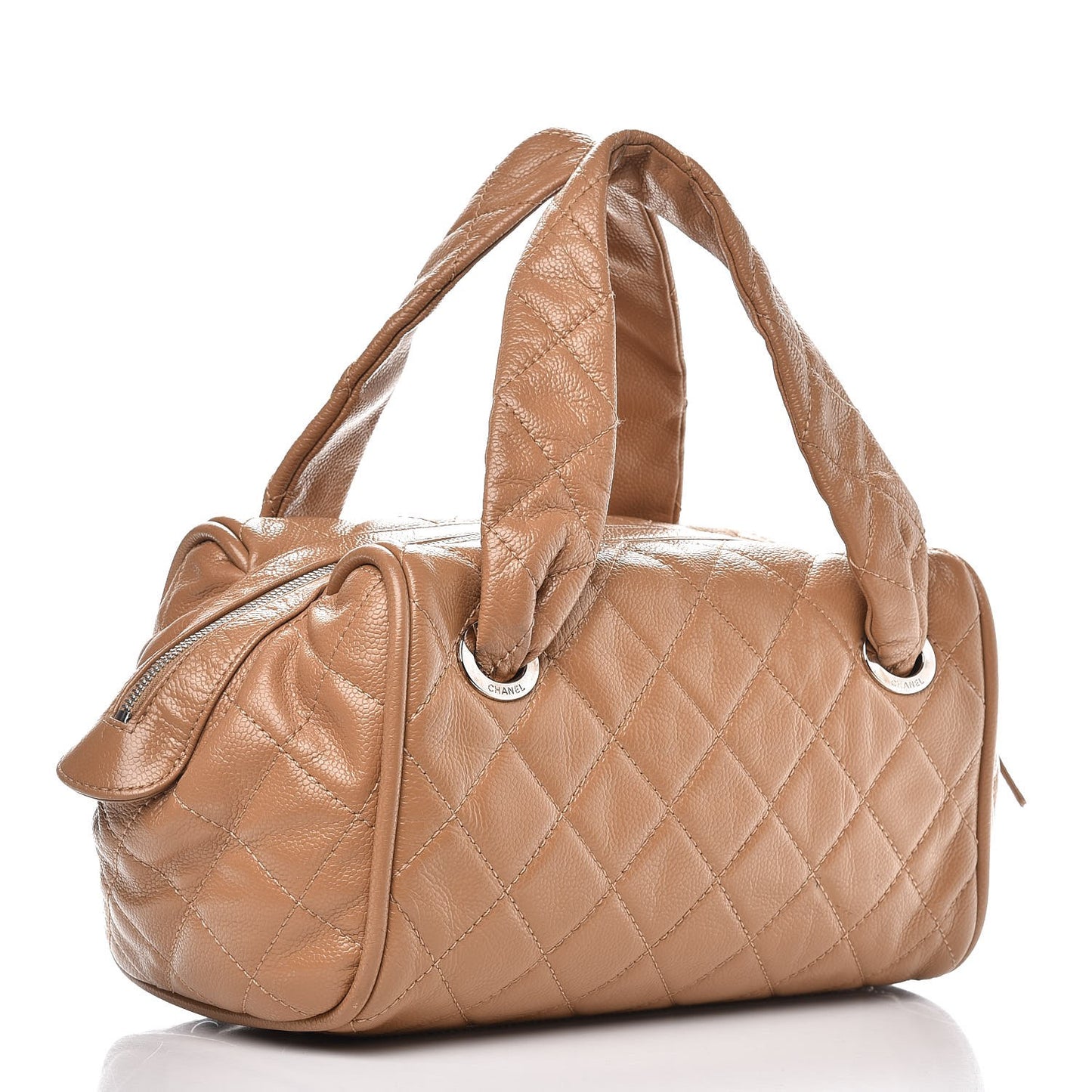 Caviar Quilted CC Timeless Bowler Dark Beige