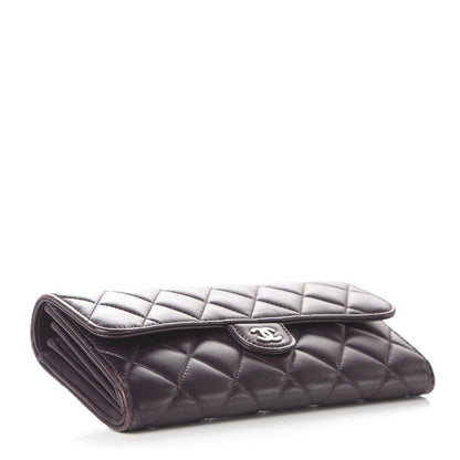 Chanel Lambskin Quilted Large Gusset Flap Wallet Purple 4 of 10