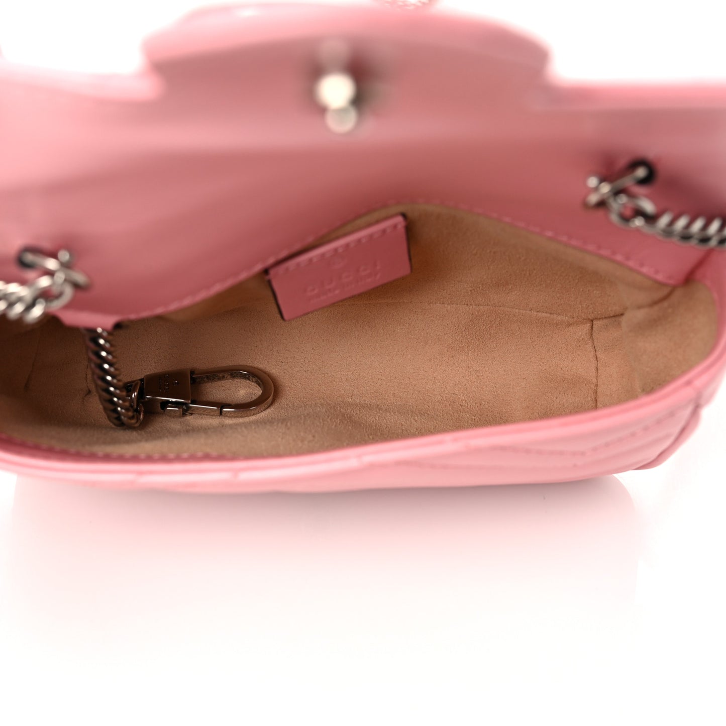 Calfskin Matelasse Super Mini GG Marmont Shoulder Bag Wild Rose