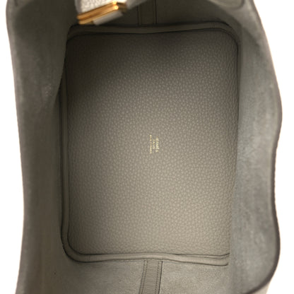 Hermes Taurillon Clemence Picotin Lock 22 MM Beton 5 of 10