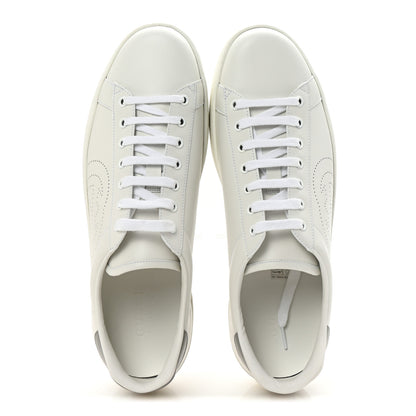 Gucci Calfskin Interlocking G Perforated Mens Ace Sneakers 12 White Grey Sky 2 of 10