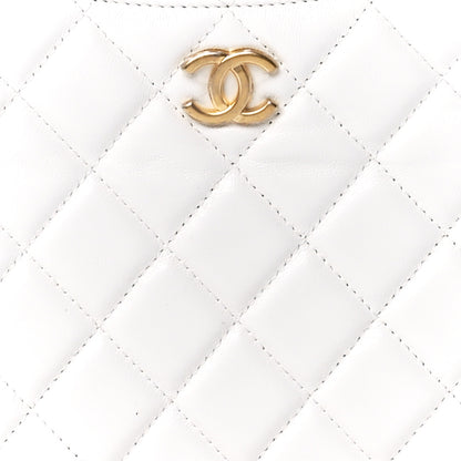 Chanel Shiny Crumpled Lambskin Quilted Trendy Chain Around Hobo White 9 of 12
