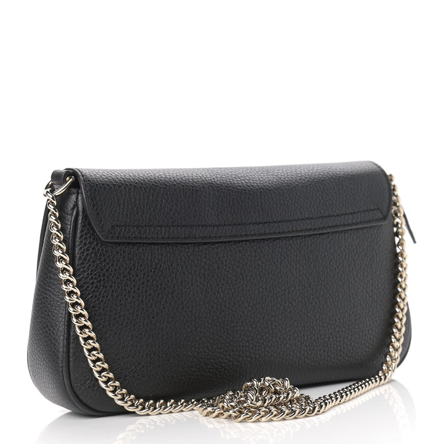 Pebbled Calfskin Medium Soho Flap Crossbody Black