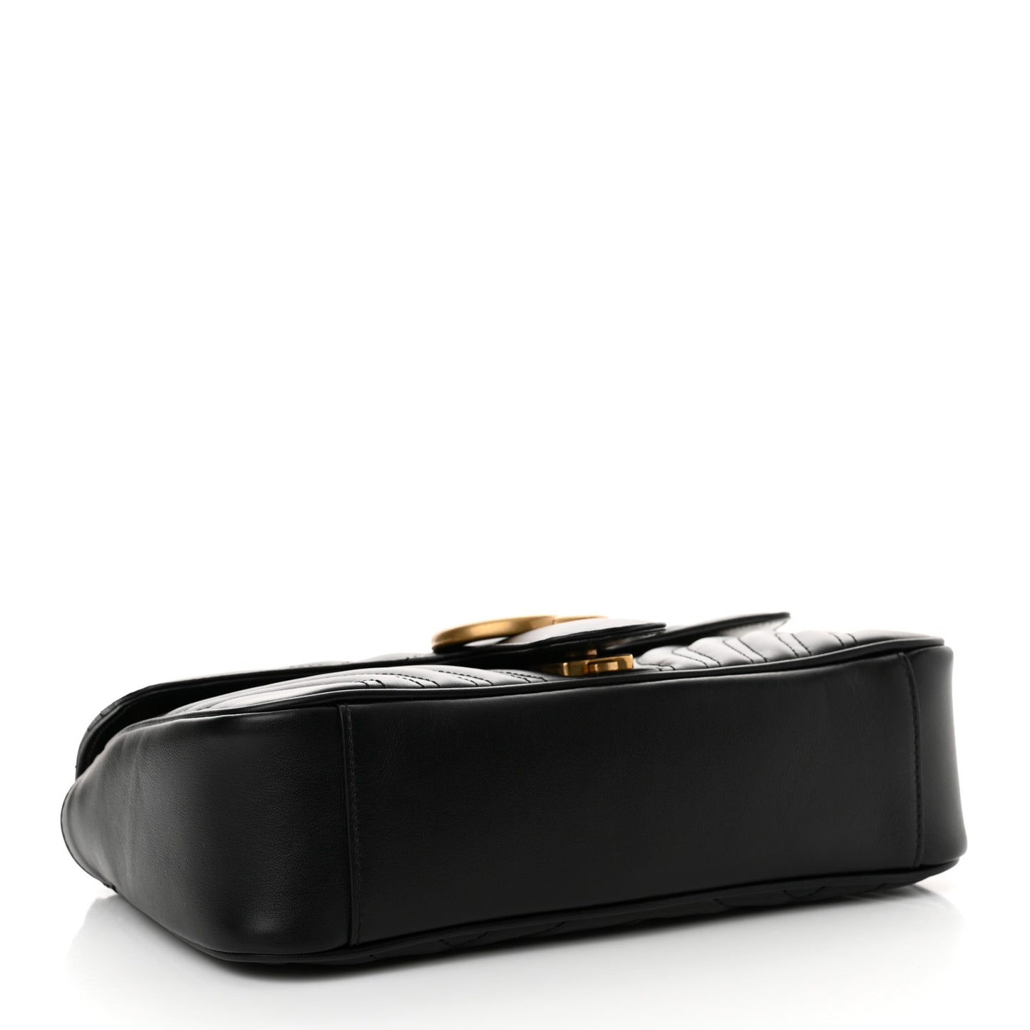 Calfskin Matelasse Small GG Marmont Shoulder Bag Black