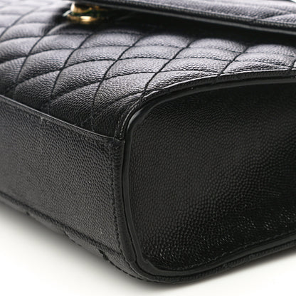 Saint Laurent Grain De Poudre Textured Mixed Matelasse Triquilt Medium Monogram Satchel Black 10 of 12