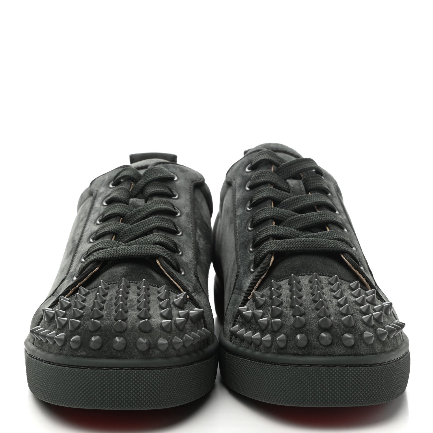 Christian Louboutin Suede Calfskin Mens Louis Junior Spikes Orlato Flat Sneakers 42 Tsar 2 of 10