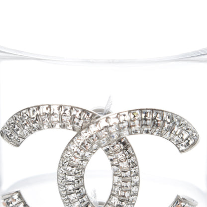 Chanel Lucite Baguette Crystal CC Cuff Transparent Silver 4 of 7