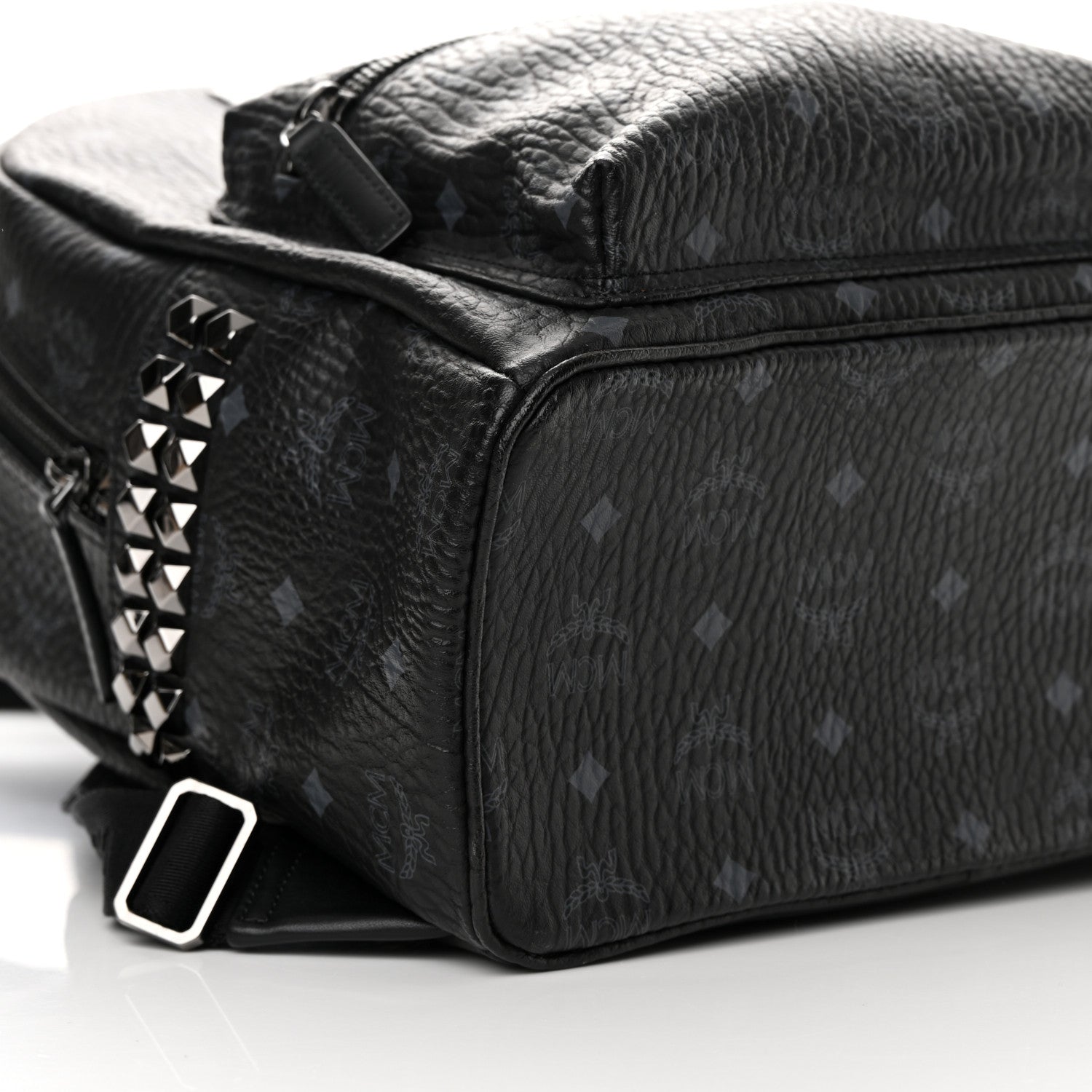 MCM Visetos Medium Side Studs Stark Backpack Black 9 of 10