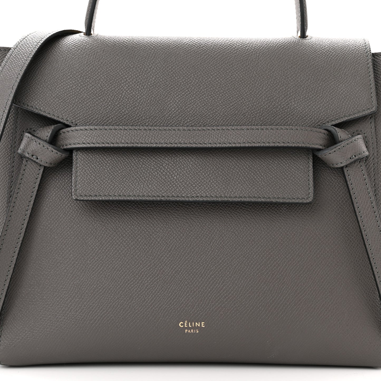 Grained Calfskin Micro Belt Bag Grey