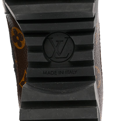 Louis Vuitton Suede Calfskin Monogram Laureate Platform Desert Boots 38 Black 8 of 13