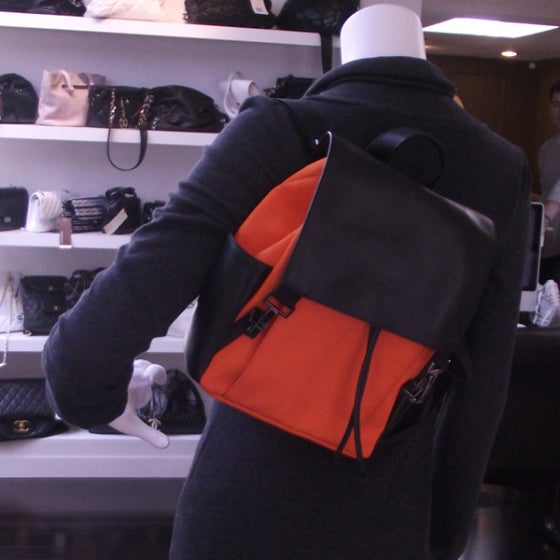 Canvas Leather Flap Backpack