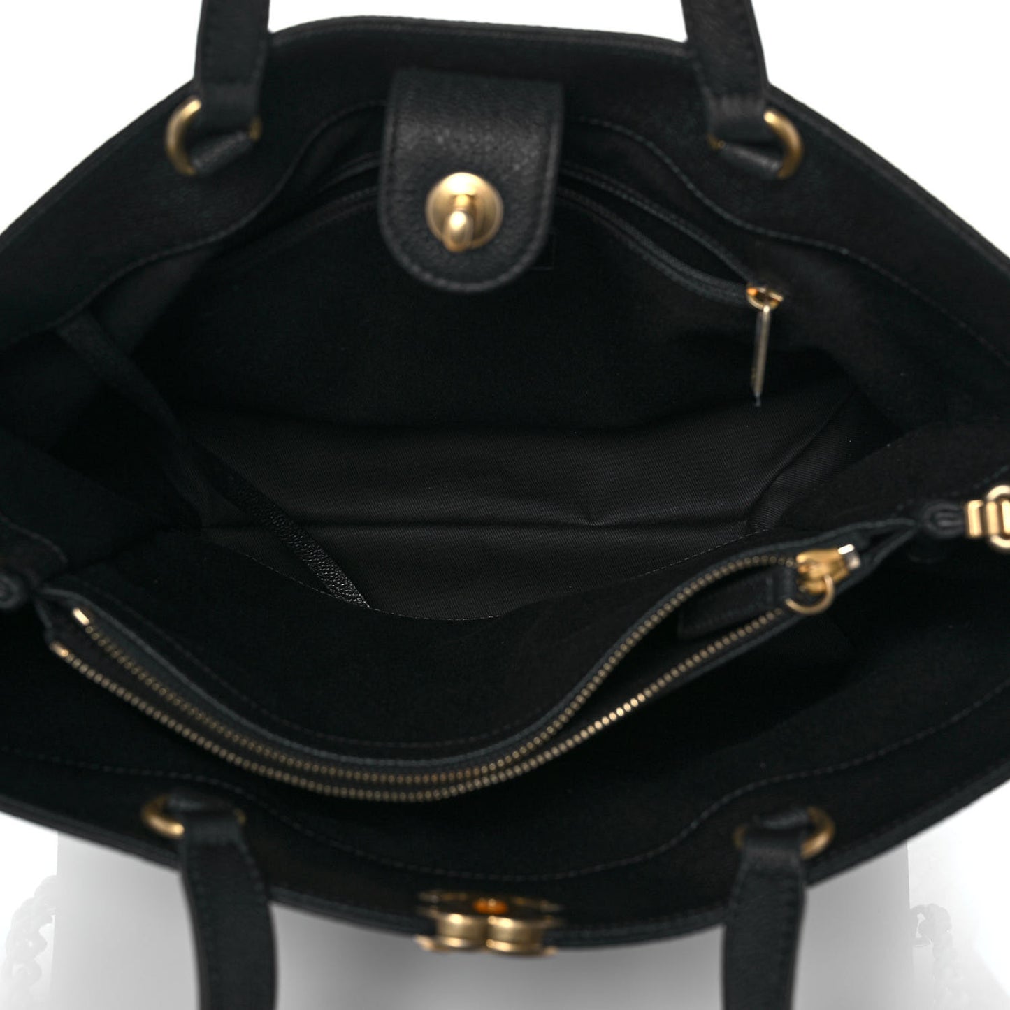 Caviar Stitched Large Shopping Tote Bag Black
