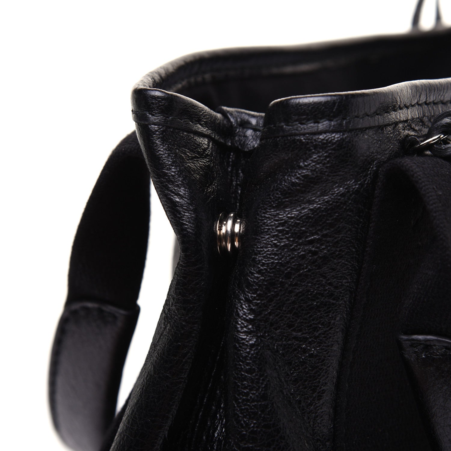 Balenciaga Agneau Stadio Ruban Viscose Navy Cabas Tote XS Black 12 of 16