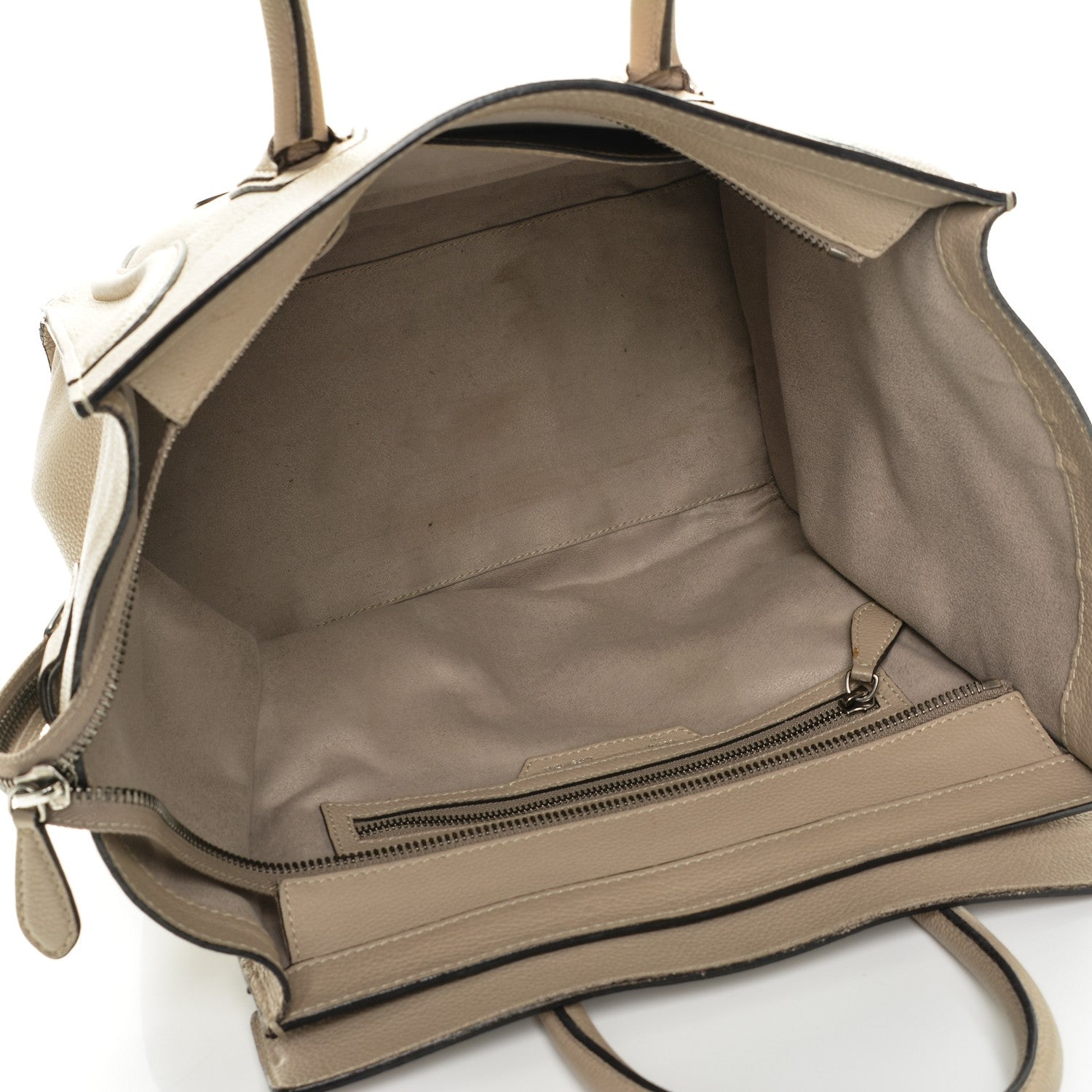 Celine Drummed Calfskin Mini Luggage Dune 5 of 11