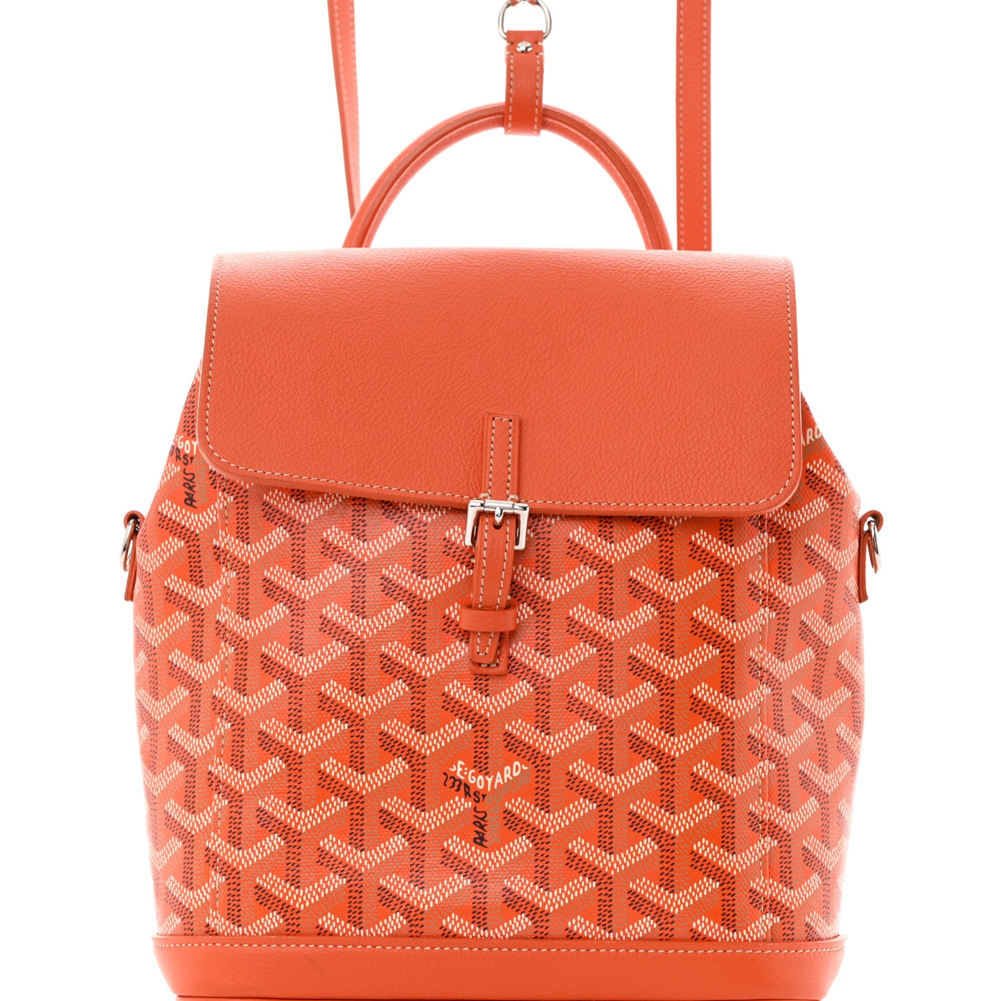 Goyardine Calfskin Mini Alpin Backpack Orange