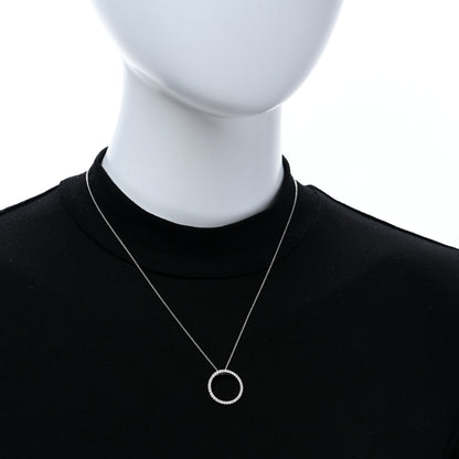 Roberto Coin 18K White Gold Diamond Medium Tiny Treasures Circle Pendant Necklace 2 of 5