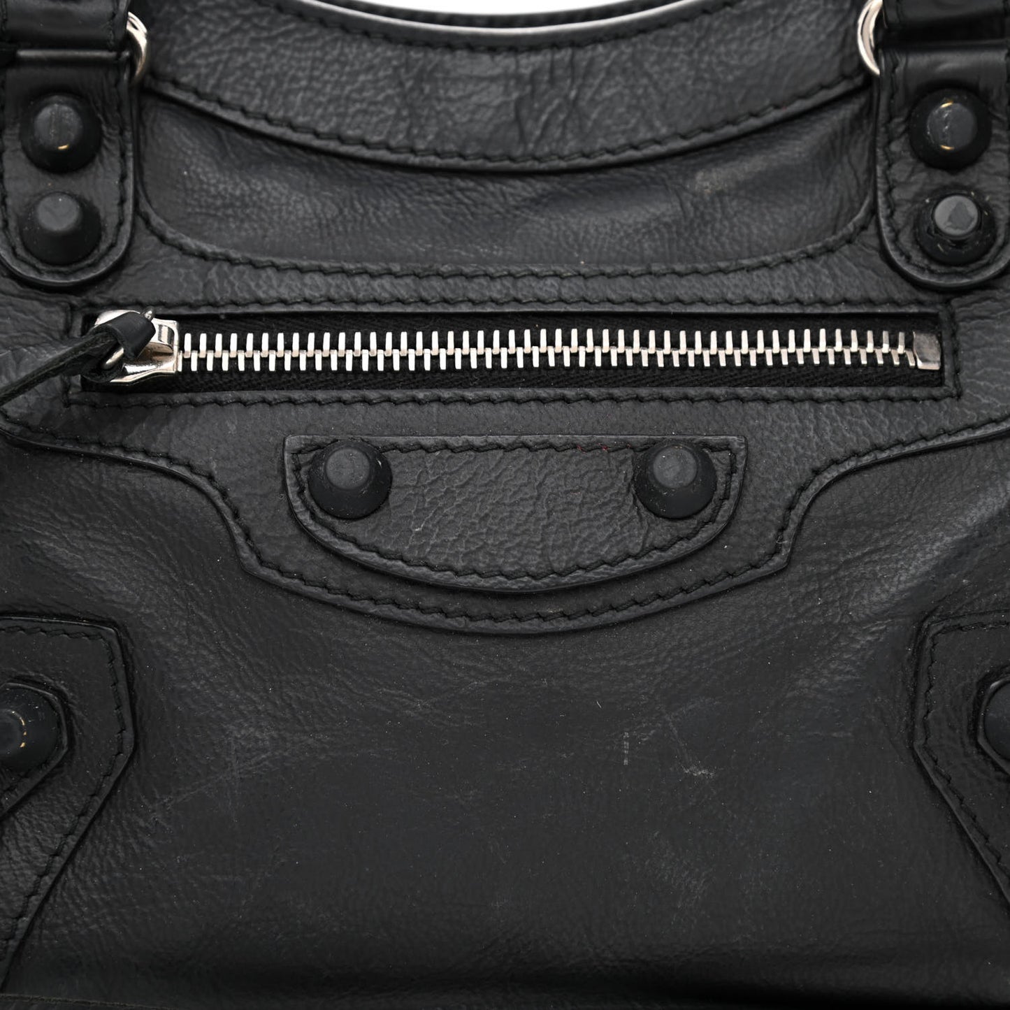 Matte Goatskin Rubber Covered Classic Hardware Mini City Black