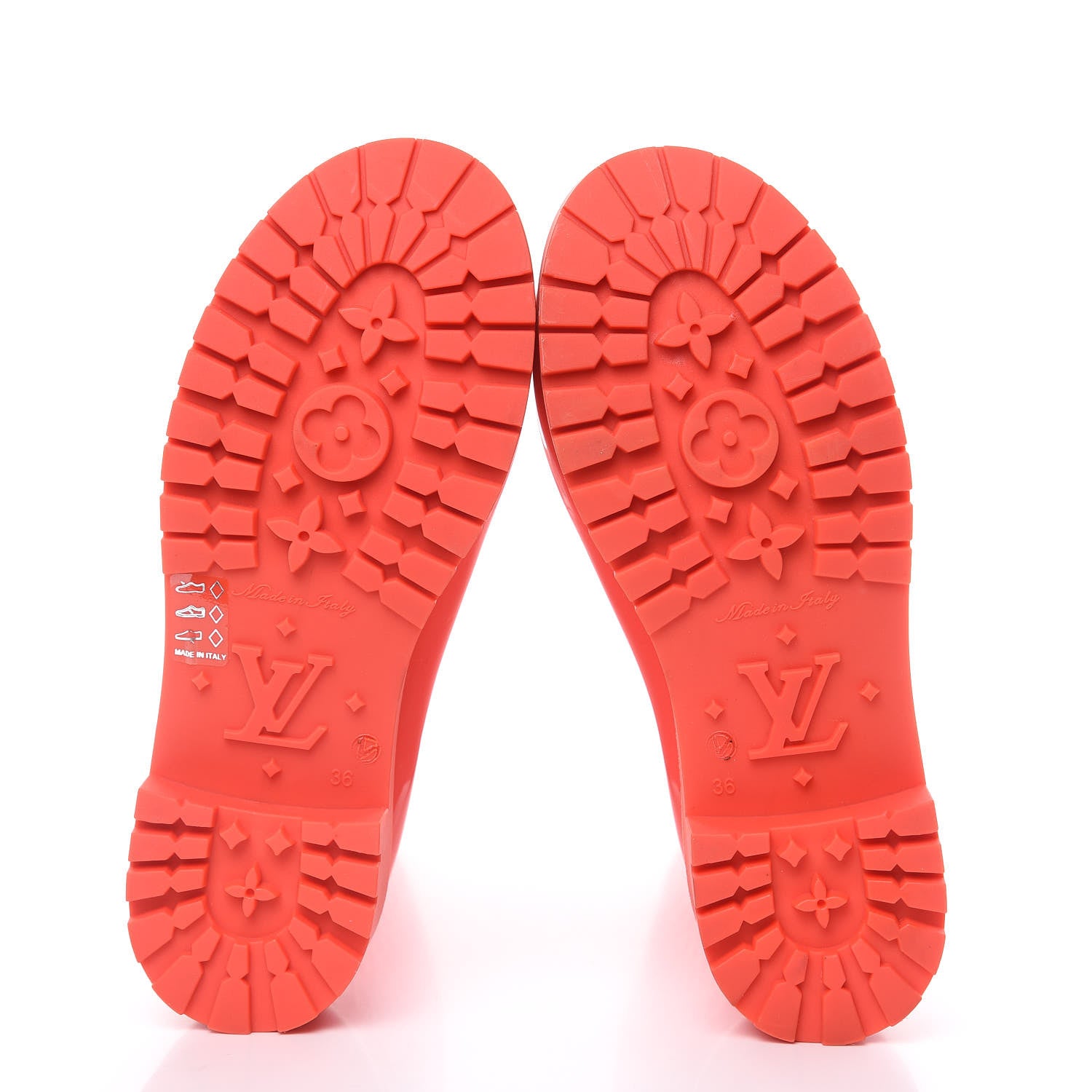 Louis Vuitton Rubber Embossed Monogram Splash Rain Boots 36 Coral 5 of 12