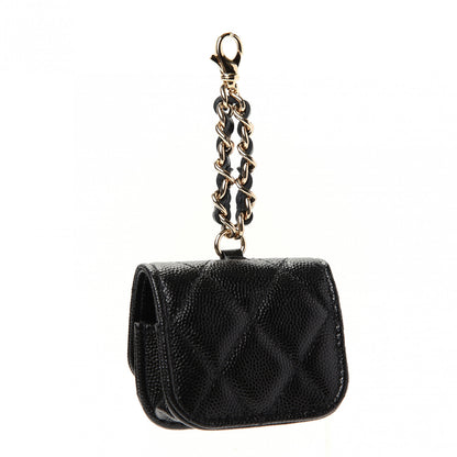 Chanel Caviar Quilted Crystal CC Airpods Pro Case Black 3 of 5