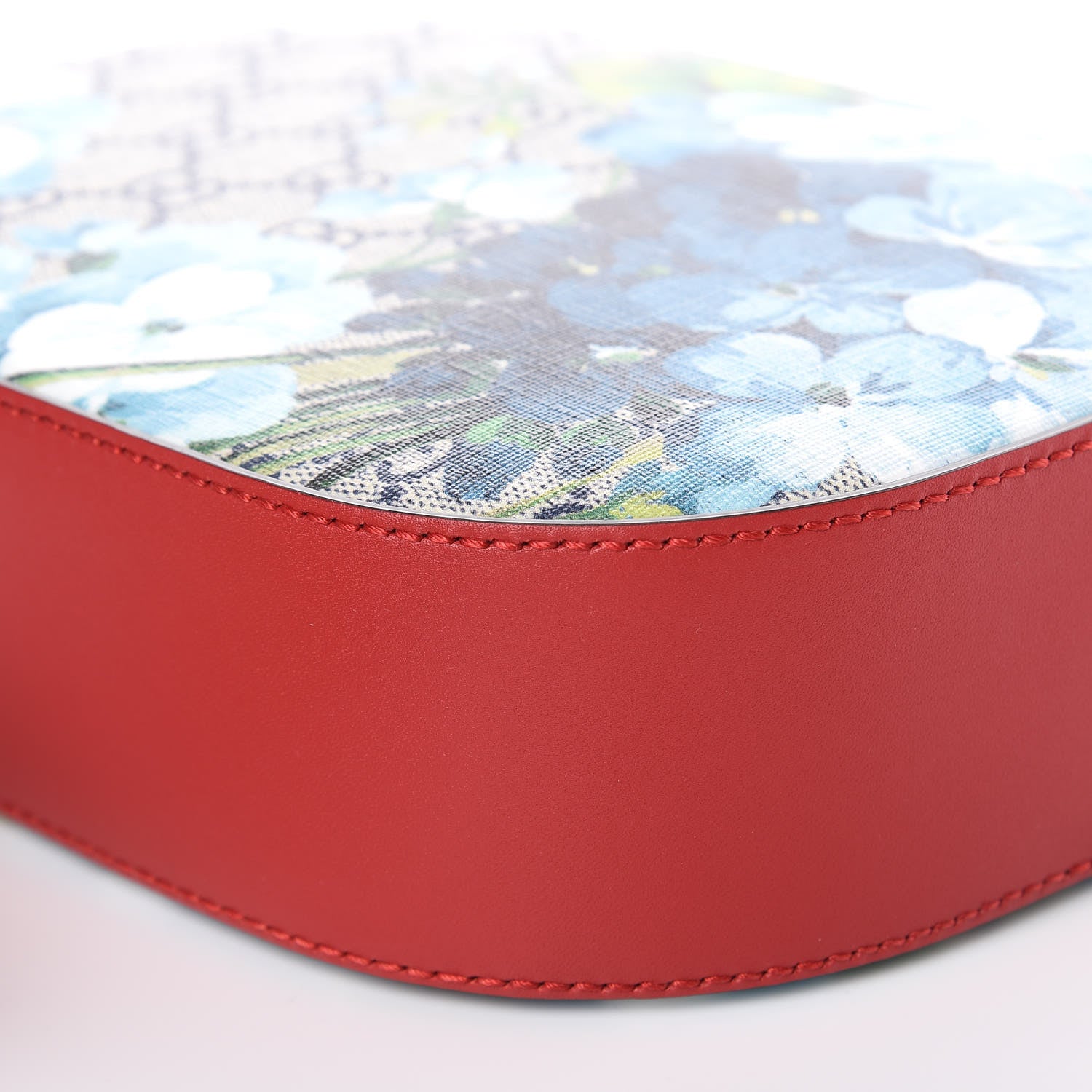 Gucci GG Supreme Monogram Blooms Mini Chain Shoulder Bag Beige Blue Navy Hibiscus Red 9 of 9
