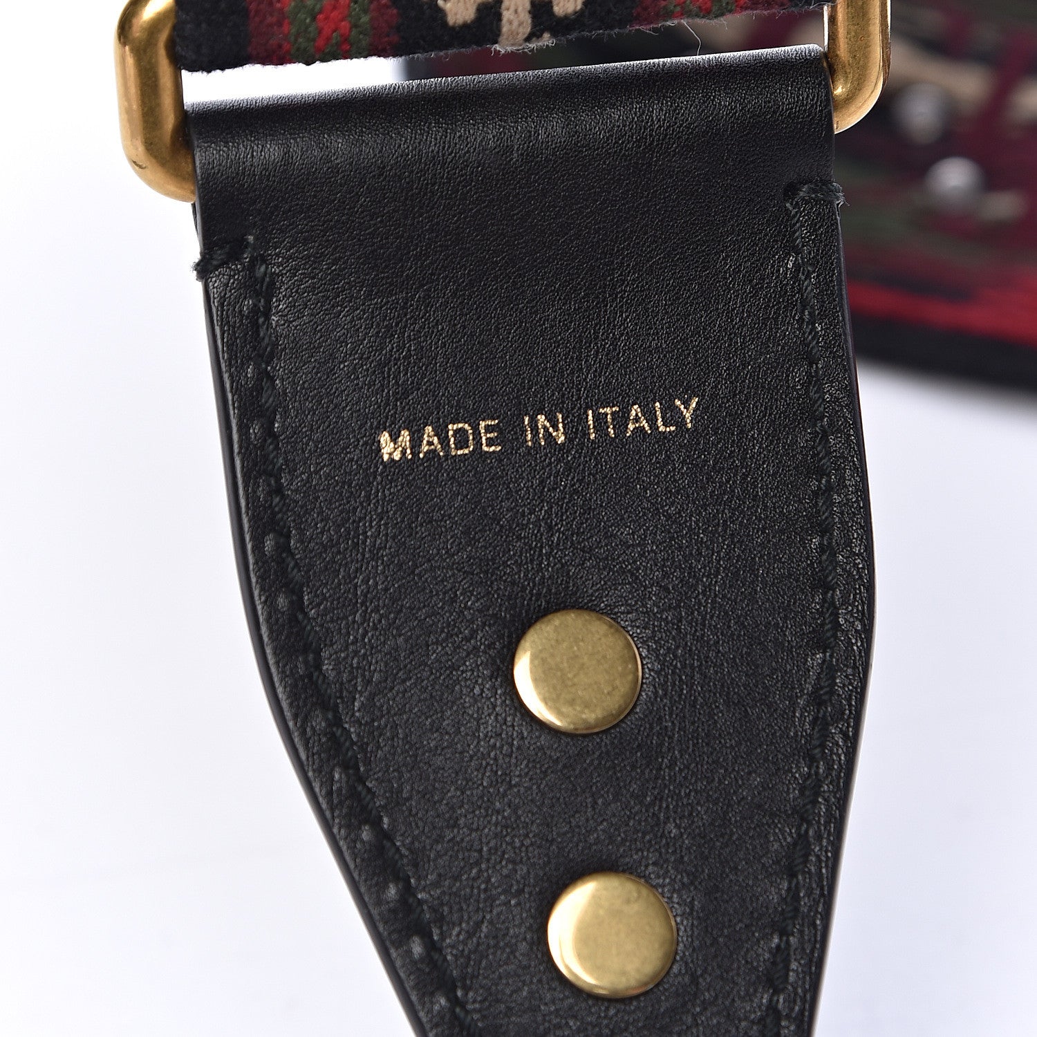 Christian Dior Canvas Embroidered Studded Bohemian Shoulder Strap Red 4 of 5