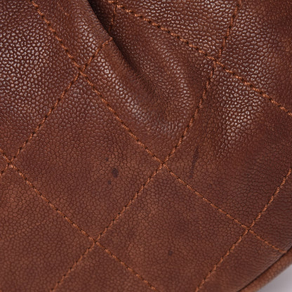 Chanel Distressed Caviar Outdoor Ligne Hobo Brown 17 of 18
