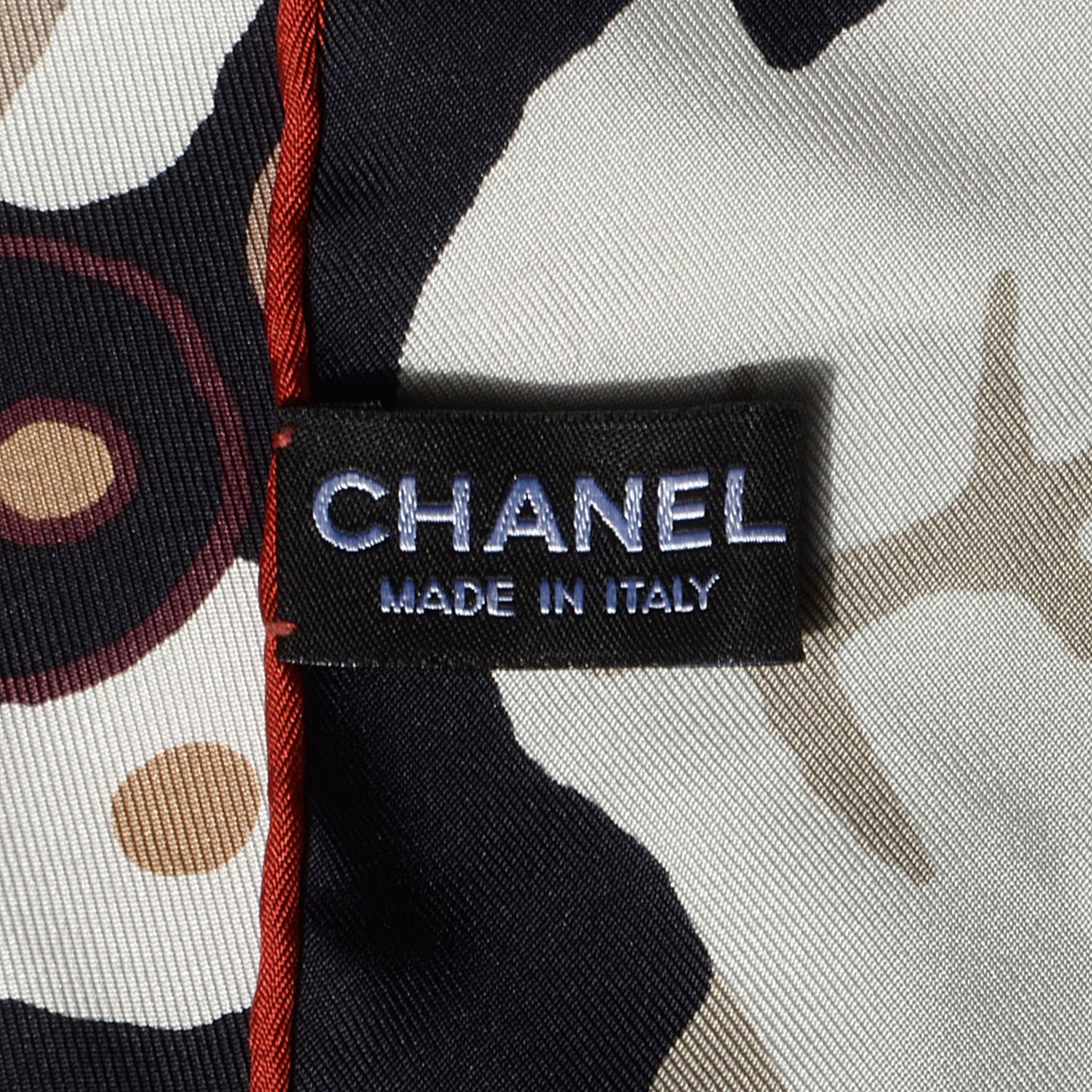 Silk CC Floral Square Scarf Black